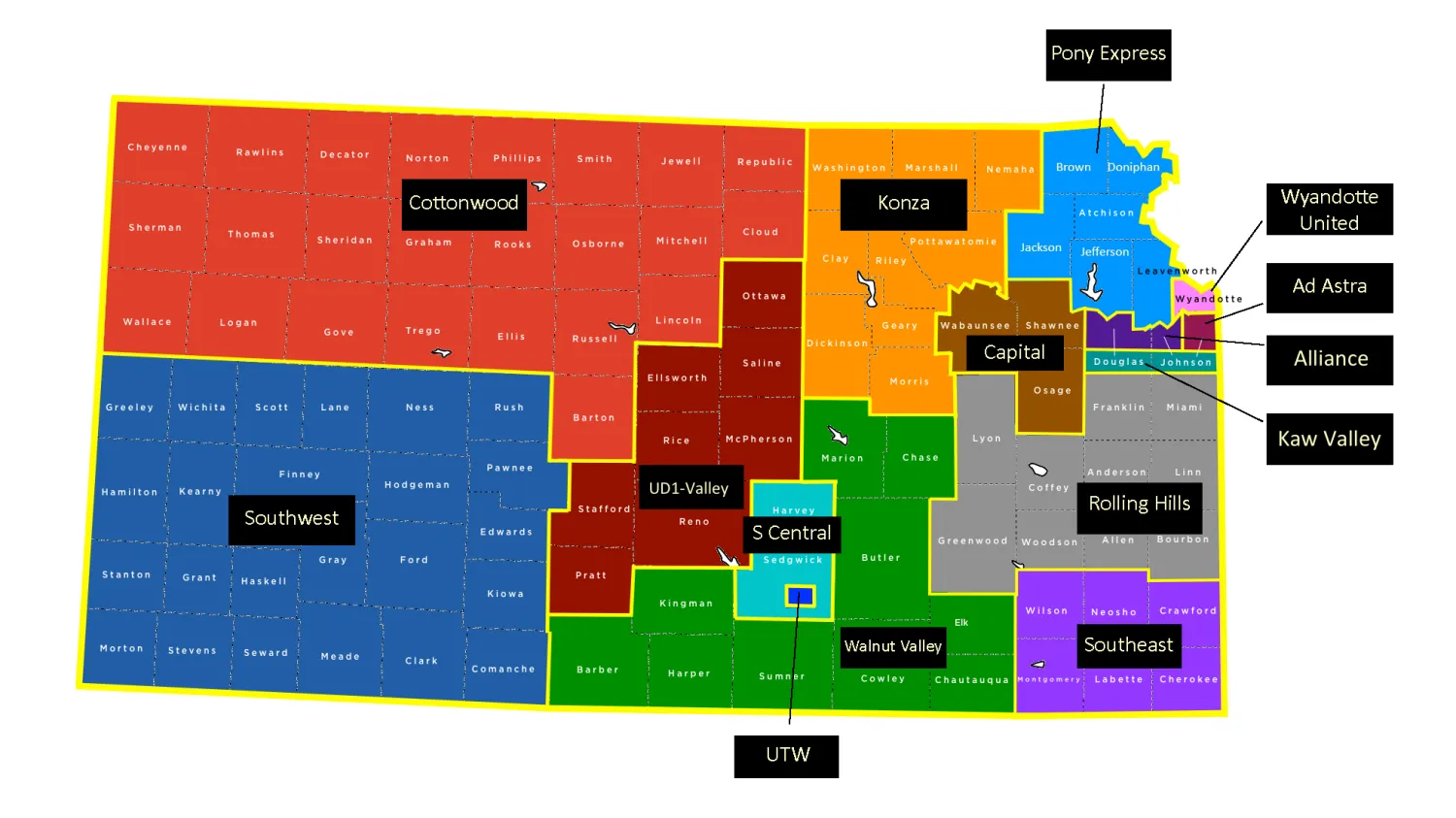 Kansas UniServ Map
