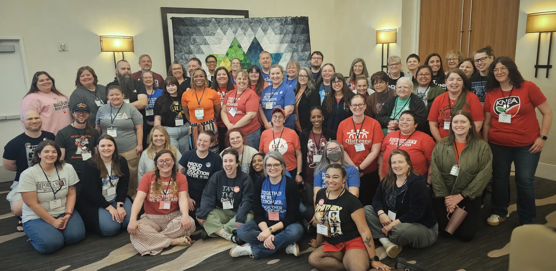Group of KNEA Member Organizers at 2026 KNEA Representative Assembly in Wichita.