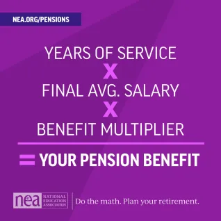 Years of service X final avg. salary X benefit multiplier = your pension benefit
