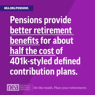 Pensions provide better retirement benefits for about half the cost of 401k-styled defined contribution plans.