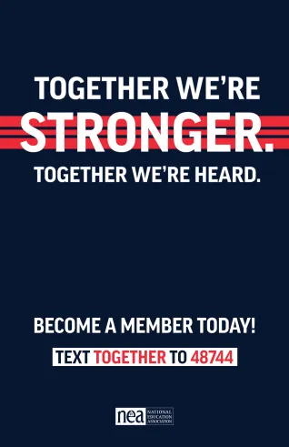 Together we're stronger. Together we're heard. Become a member today! Text TOGETHER to 48744.
